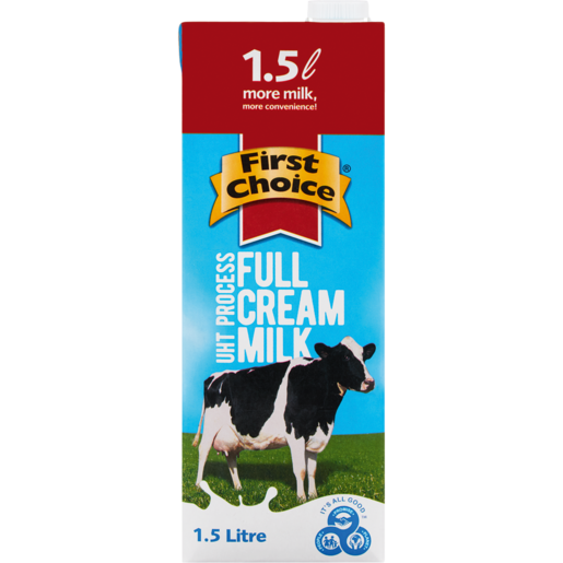 First Choice UHT Full Cream Milk 1.5L