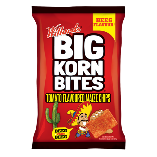 Big Korn Bites Tomato Flavoured Maize Chips 50g
