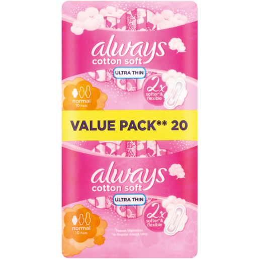 Always Ultra Cotton Soft Normal Sanitary Pads 20 Pack