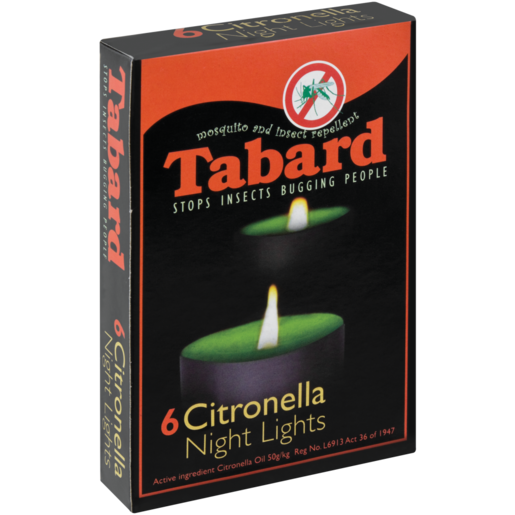 Tabard Insect Repellent Citronella Night Light Candles 6 Pack
