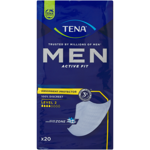 Tena Men's Medium Absorbent Protector Level 2 Pads 20 Pack | Adult ...