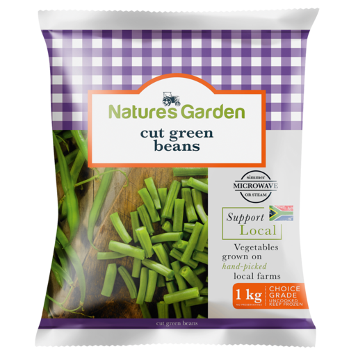 Nature's Garden Frozen Plain Cut Green Beans 1kg