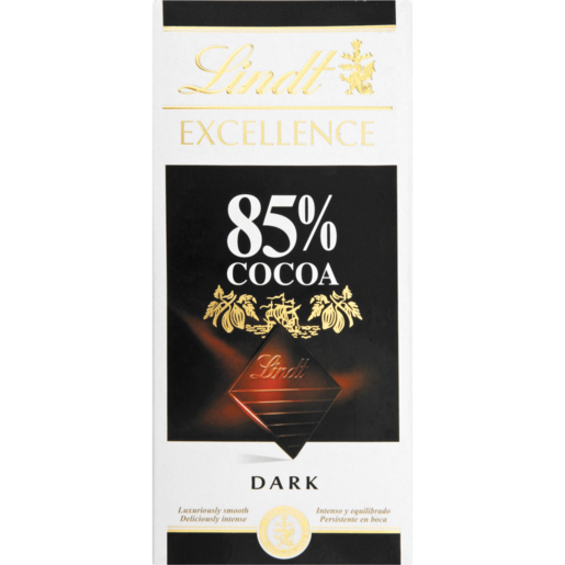 Lindt Excellence 85% Cocoa Dark Chocolate Slab 100g