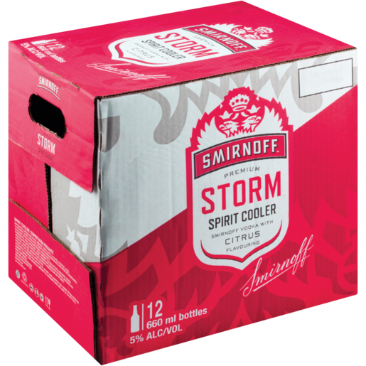 Smirnoff Storm Premium Spirit Cooler Bottles 12 x 660ml