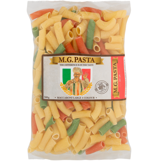 M.G. Pasta 3 Colour Macaroni Large 500g