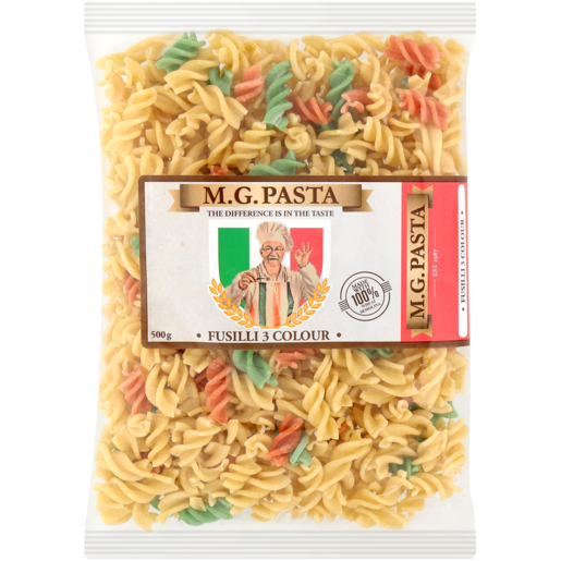 M.G. Pasta 3 Colour Fusilli 500g