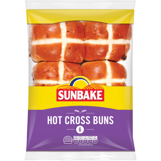 Sunbake Hot Cross Buns 6 Pack