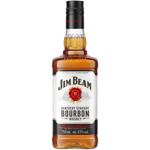 Jim Beam Kentucky Straight Bourbon Whiskey Bottle 750ml