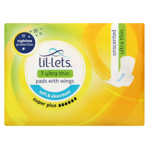 Lil-Lets Unscented Super Plus Winged Ultra Thin Pads 7 Pack