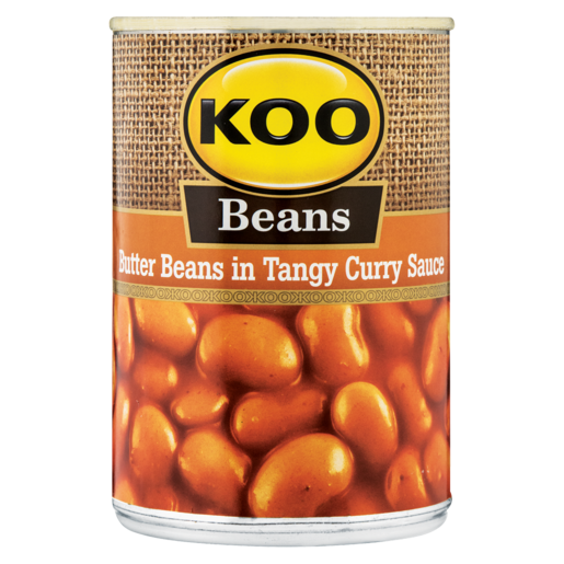 KOO Butter Beans In Tangy Curry Sauce Can 410g