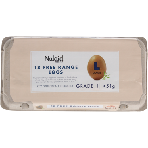 Nulaid Premium Grade 1 Free Range Large Eggs 18 x >51g