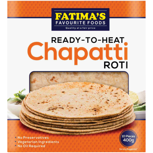 Fatima's Frozen Ready-To-Heat Chapatti Roti 400g