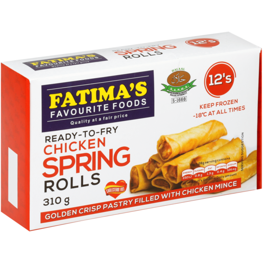 Fatima's Favourite Foods Frozen Chicken Springroll 12 Pack