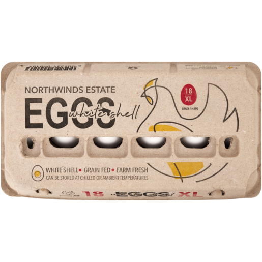 Northwinds Estate X-Large White Shell Eggs 18 Pack