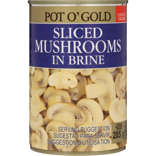 Pot O' Gold Sliced Mushrooms In Brine 285g