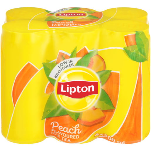 Lipton Peach Flavoured Ice Tea Cans 6 x 300ml