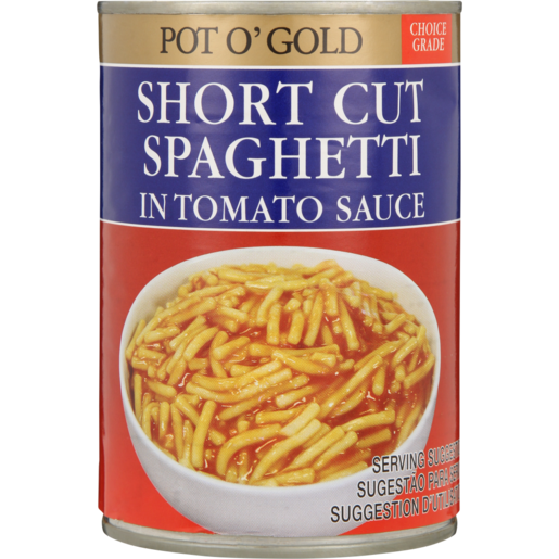 Pot O' Gold Short Cut Spaghetti In Tomato Sauce 410g