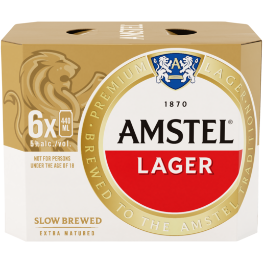 Amstel Lager Beer Cans 6 x 440ml