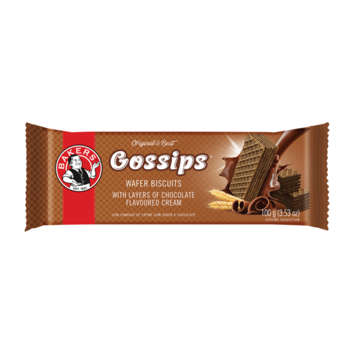 Bakers Gossips Chocolate Flavoured Wafer Biscuits 100g