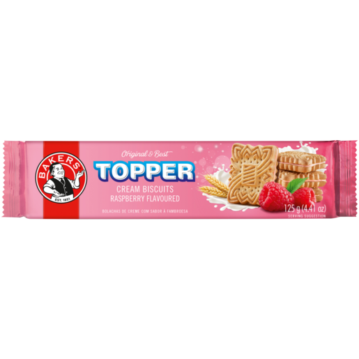 Bakers Topper Raspberry Flavoured Cream Biscuits 125g