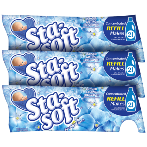 Sta-soft Spring Fresh Concentrated Fabric Softener Refill 3 x 500ml