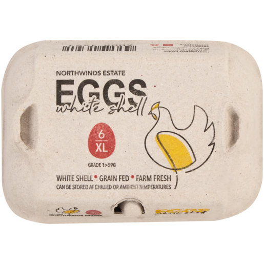 Northwinds Estate X-Large White Shell Eggs 6 Pack