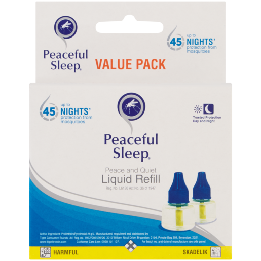 Peaceful Sleep Electric Mosquito Repellent Liquid Refill Value Pack 2 x 35ml
