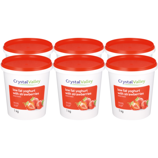 Crystal Valley Low Fat Yoghurt With Strawberries 6 x 1kg