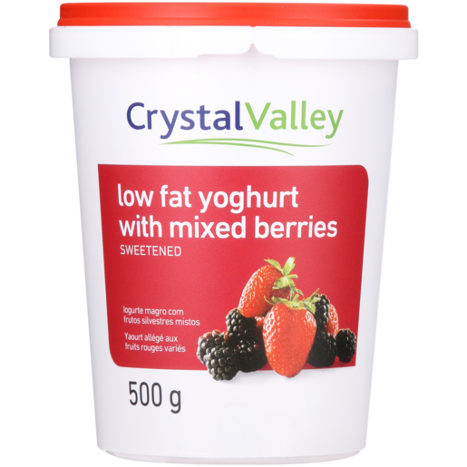 Crystal Valley Low Fat Yoghurt With Mixed Berries 500g
