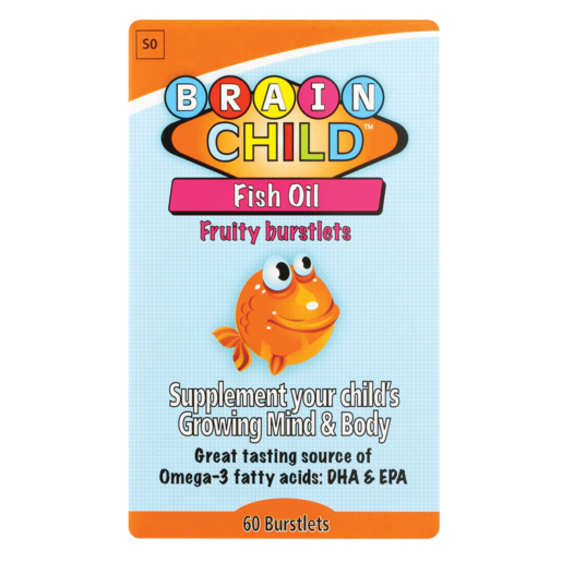 Brain Child Fruity Fish Oil Burstlets Vitamin Tablets 60 Pack