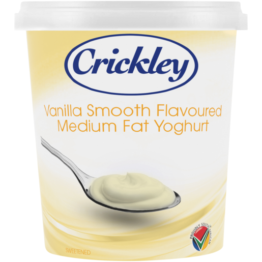 Crickley Medium Fat Vanilla Flavoured Smooth Yoghurt 1kg
