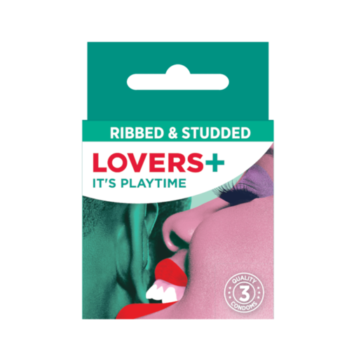 Lovers Plus Ribbed & Stubbed Condoms 3 Pack