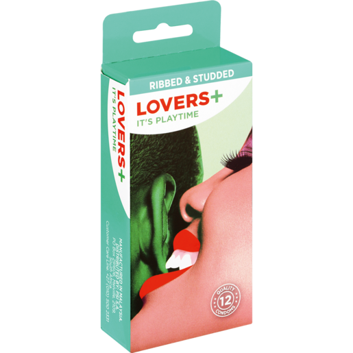 Lovers Plus Ribbed & Studded Condoms 12 Pack