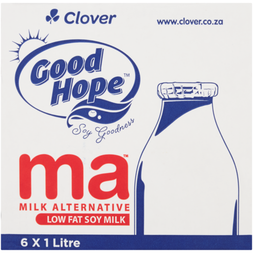 Clover Good Hope MA Low Fat Soy Milk 6 x 1L 