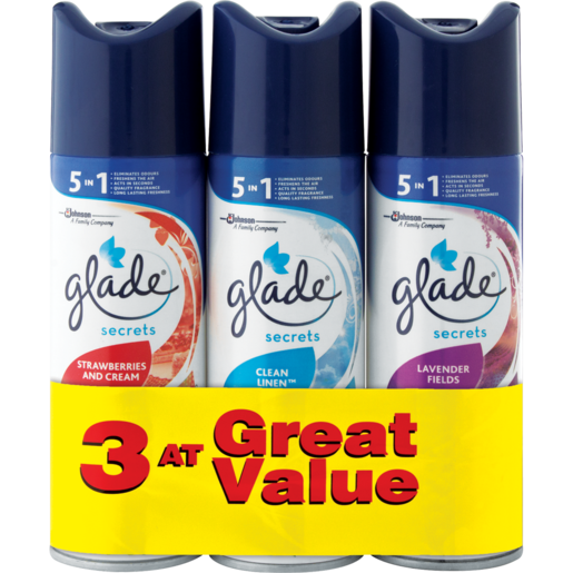 Glade Secrets Assorted Air Fresheners 3 x 180ml