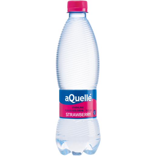 aQuellé Strawberry Flavoured Sparkling Water 500ml