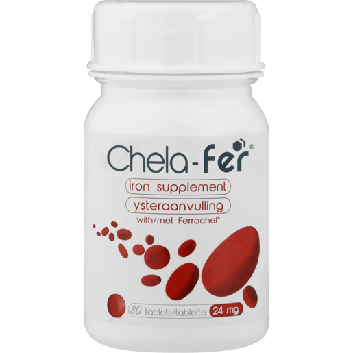Chela-Fer Iron Supplement With Ferrochel Tablets 30 Pack