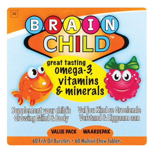 Brain Child Fish Oil & Multivitamin Chewy Tablets Combo Pack 120 Pack