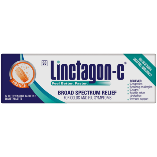 Linctagon-C Orange Flavoured Effervescent Tablets 12 Pack