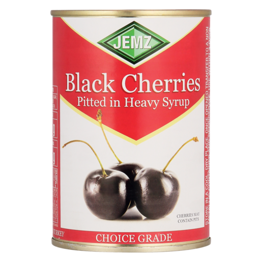 Jemz Pitted Black Cherries In Syrup 425g