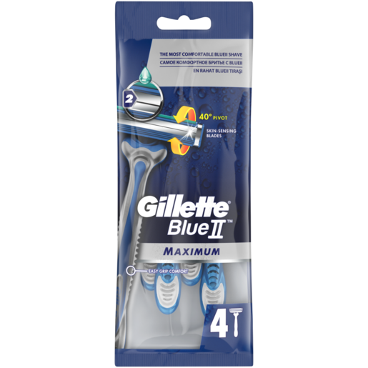 Gillette Blue II Maximum Disposable Razor 4 Pack