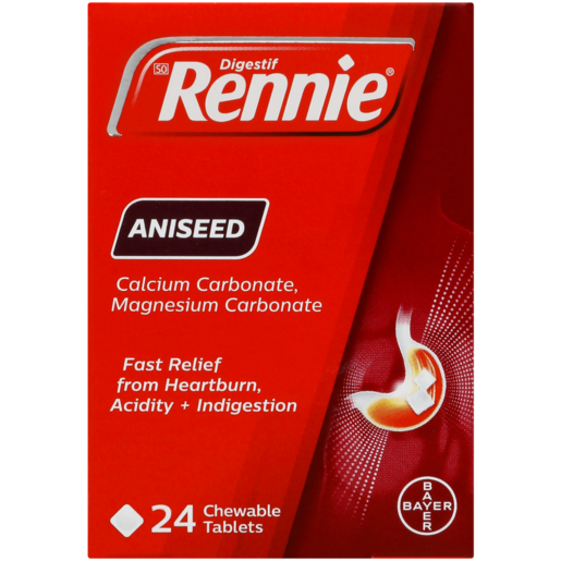 Rennie Digestif Aniseed Flavoured Antacid Chewable Tablets 24 Pack