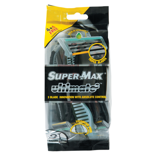 Super-Max Ultimate 3 Blade Men's Razor 8 Pack