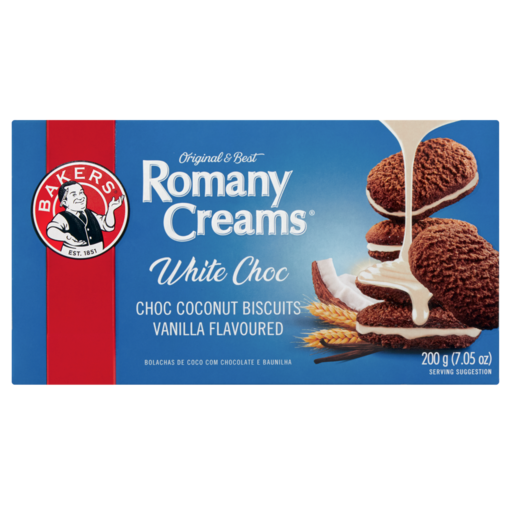 Bakers Romany Creams Vanilla Flavoured White Chocolate Biscuits 200g
