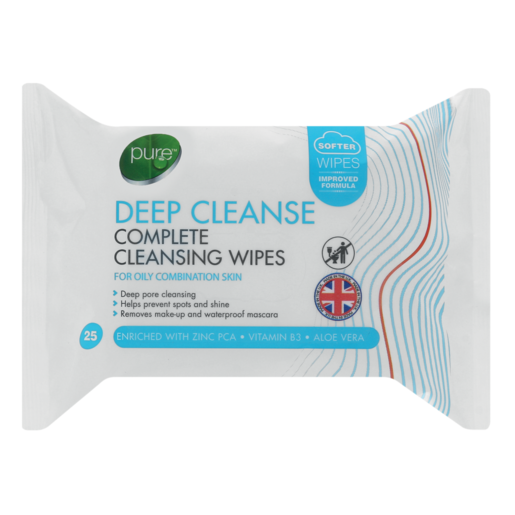 Pure Deep Cleanse Facial Wipes 25 Pack