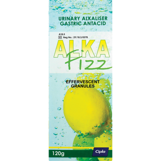 Alka Fizz Urinary Alkaliser Gastric Antacid Effervescent Granules 120g