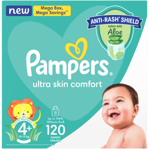 Pampers Size 4+ Disposable Nappies 120 Pack