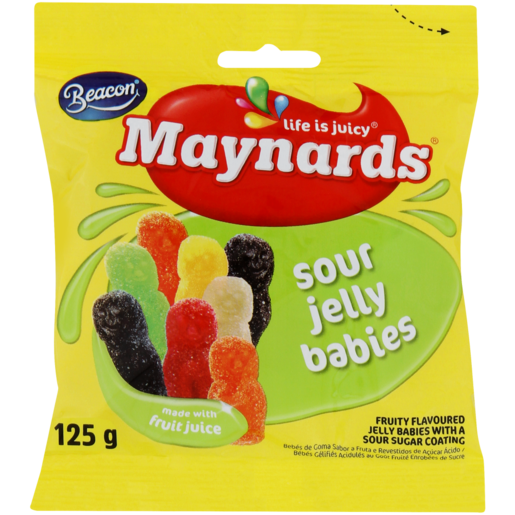 Maynards Sours Fruity Flavoured Jelly Babies 125g