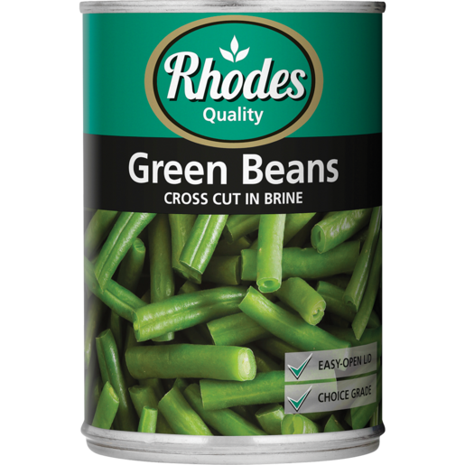 Rhodes Quality Cross Cut Green Beans In Brine 410g