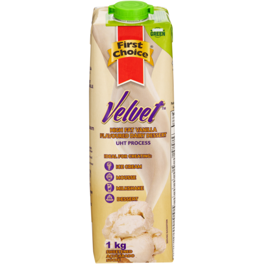 First Choice Velvet Vanilla Flavoured Dairy Dessert 1L